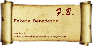 Fekete Benedetta névjegykártya